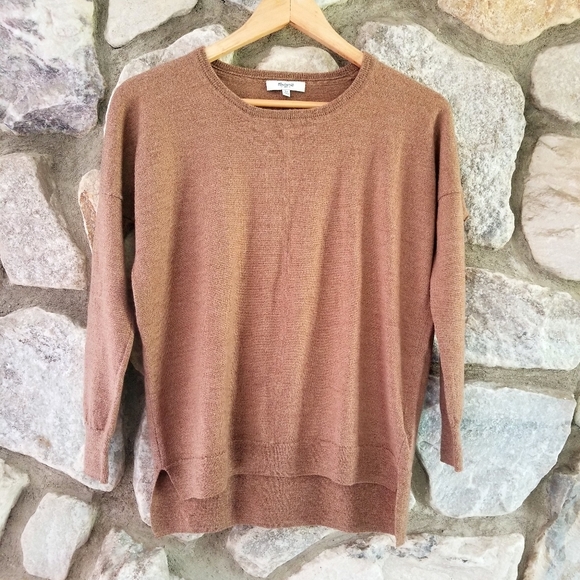 Madewell Rowhouse 100% Merino Wool Brown Sweater XS - Picture 3 of 6